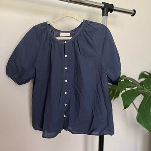 NWOT Universal Thread Women’s Puff Short Sleeve Button Front Blouse